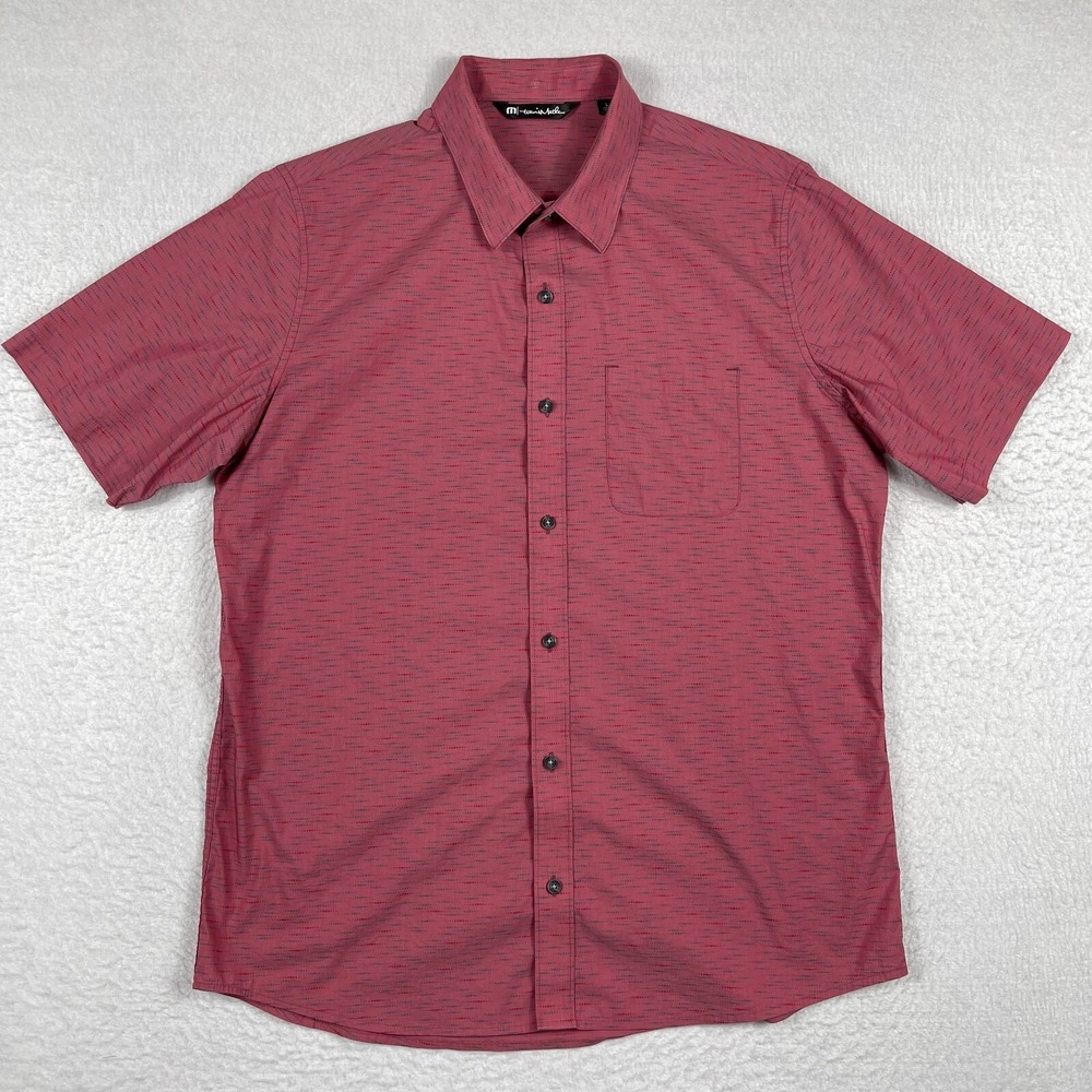 Travis Mathew Shirt Mens Large Red Gorpcore Preppy‎ Travel Casual Workwear Job